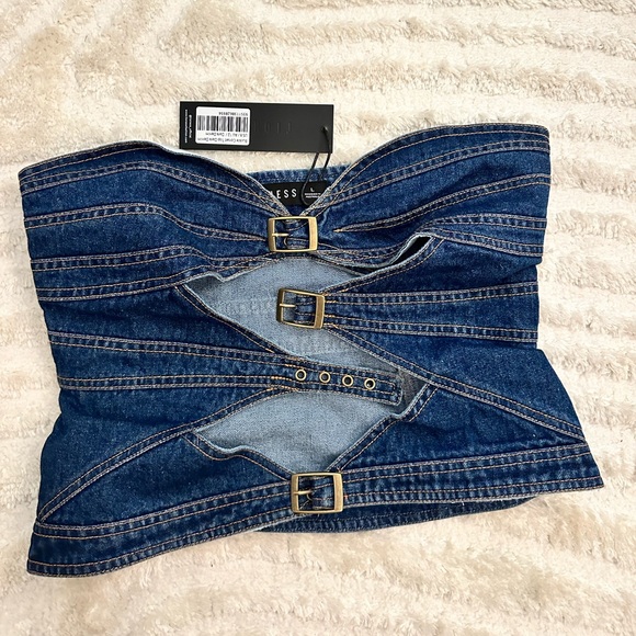 NWT Lioness Buckle Corset in Dark Denim Size L - Picture 2 of 2